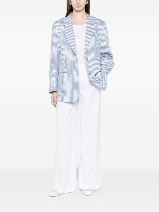 White Sand Linen blend single-breasted jacket