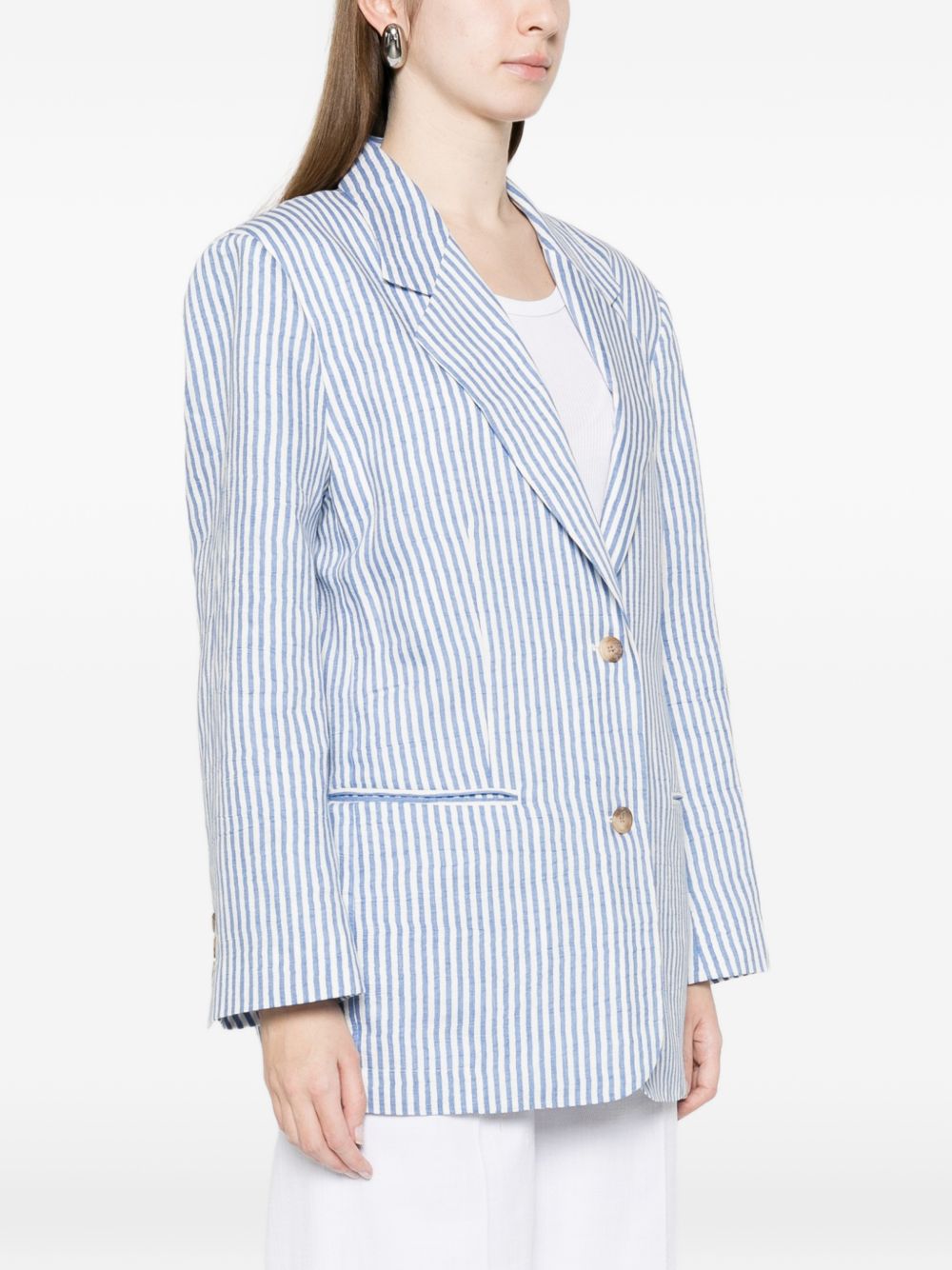 White Sand White Sand Linen blend single-breasted jacket