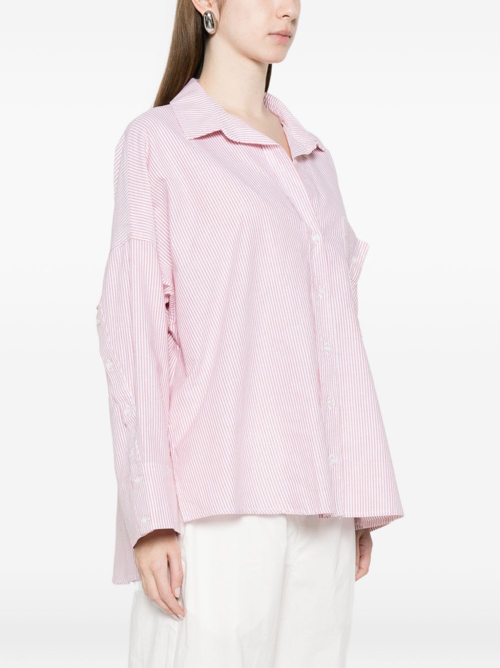 White Sand White Sand Striped cotton shirt