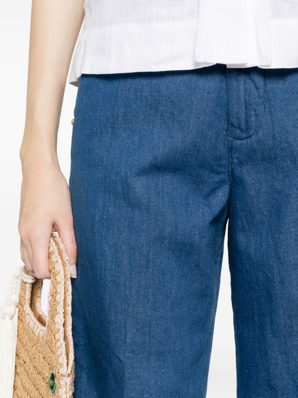 White Sand White Sand Cotton and linen blend trousers