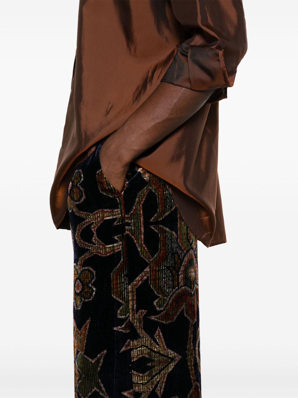 Pierre Louis Mascia Pierre Louis Mascia Silk printed trousers