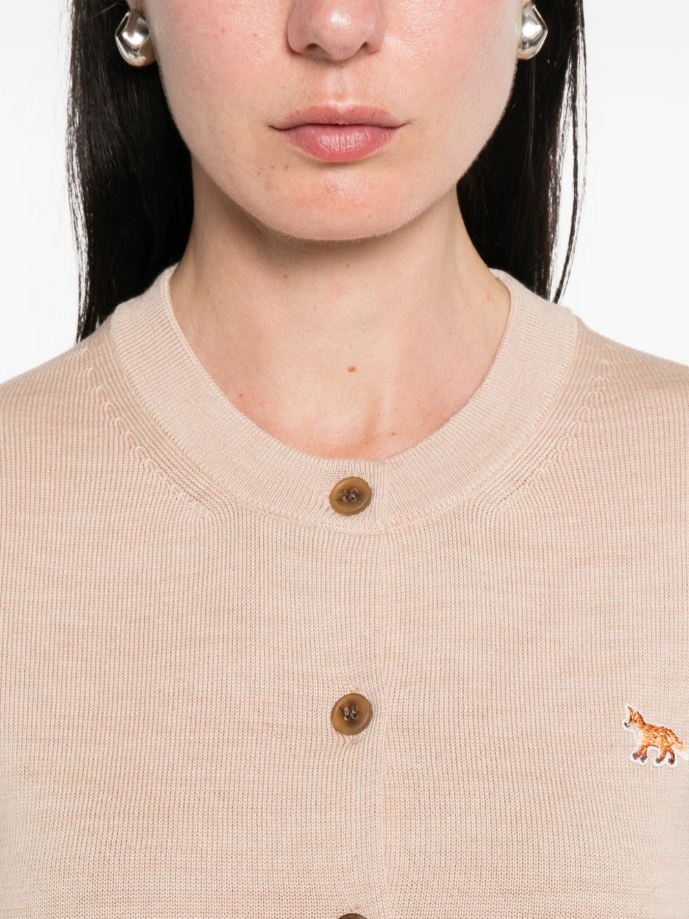 Maison Kitsuné Maison Kitsuné Maison KitsunÃ© Baby Fox wool cardigan