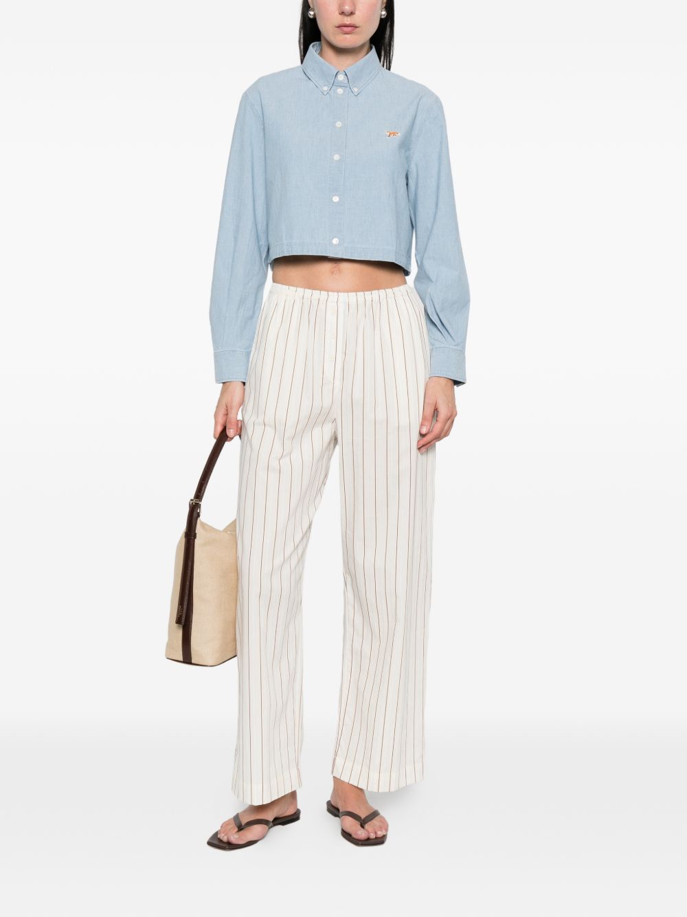 Maison Kitsuné Maison Kitsuné Maison KitsunÃ© Baby Fox cropped shirt
