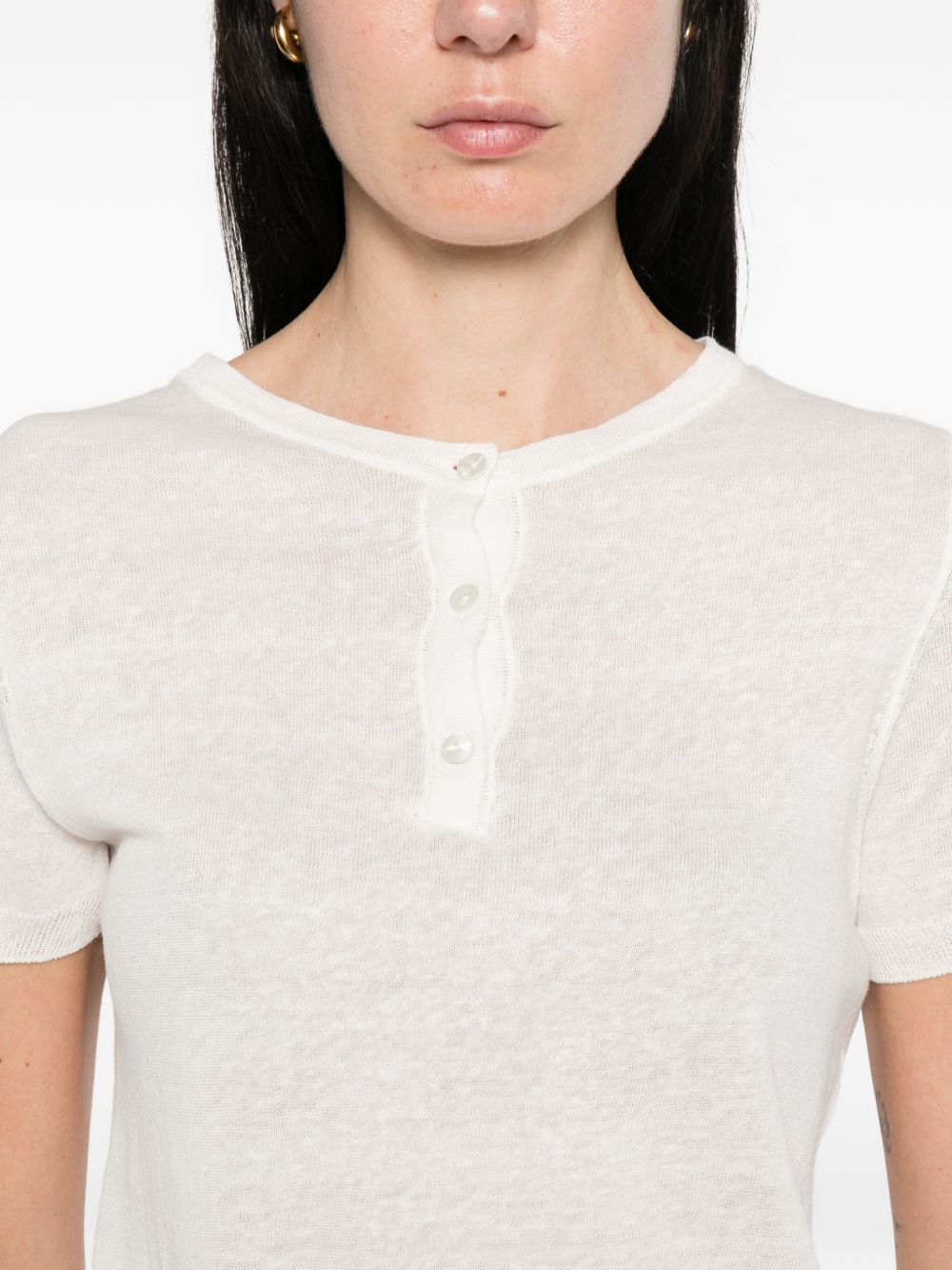 Base Base Linen and cotton blend t-shirt