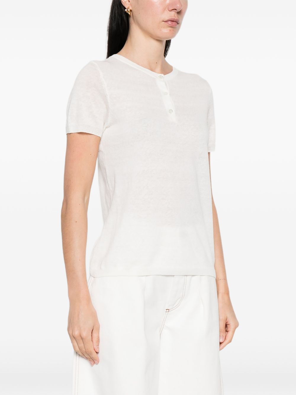Base Base Linen and cotton blend t-shirt