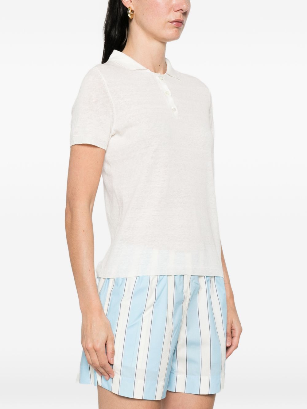 Base Base Linen and cotton blend polo shirt