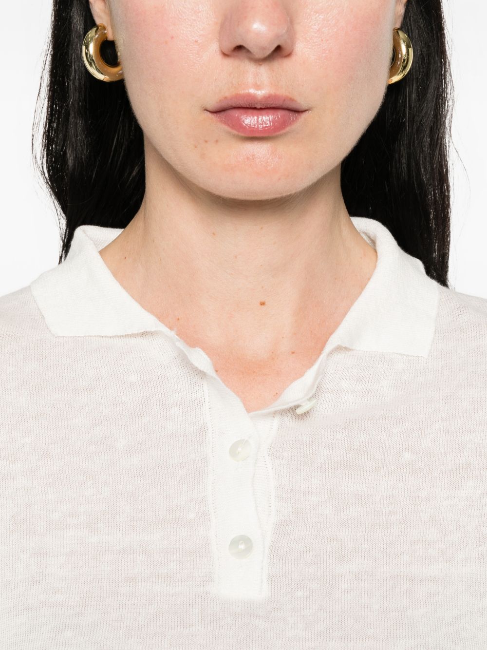 Base Base Linen and cotton blend polo shirt
