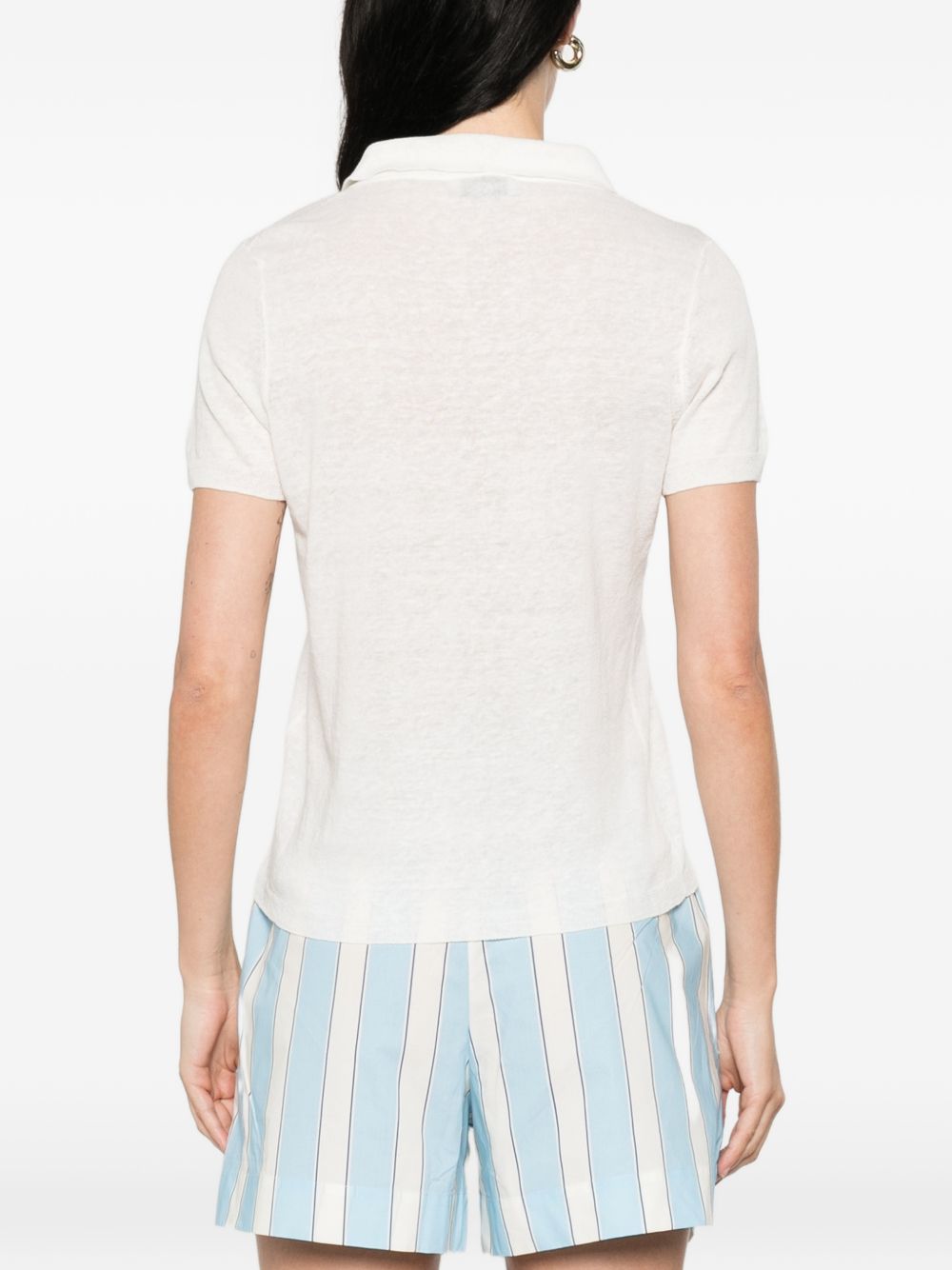 Base Base Linen and cotton blend polo shirt