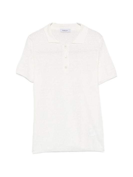 Base Base Linen and cotton blend polo shirt