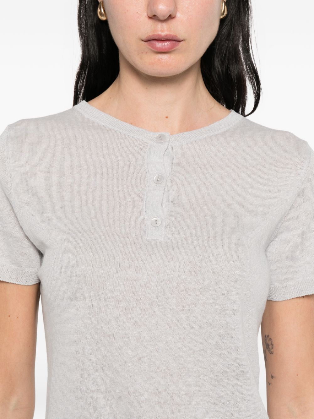 Base Base Linen and cotton blend t-shirt
