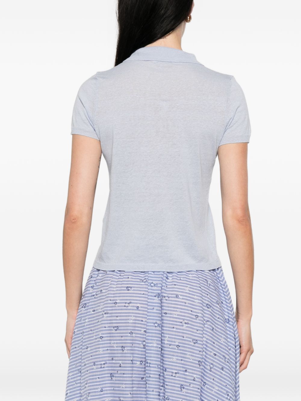 Base Base Linen and cotton blend polo shirt