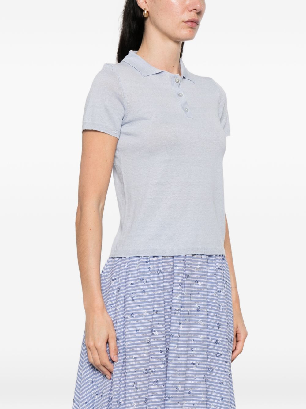 Base Base Linen and cotton blend polo shirt