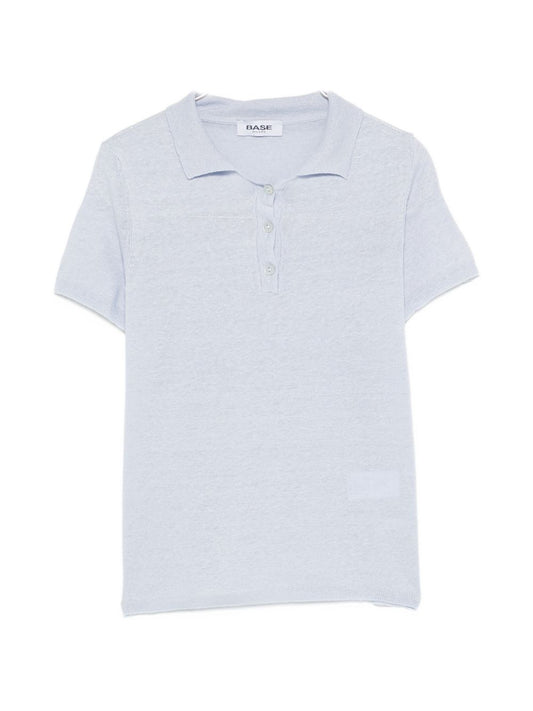 Base Base Linen and cotton blend polo shirt