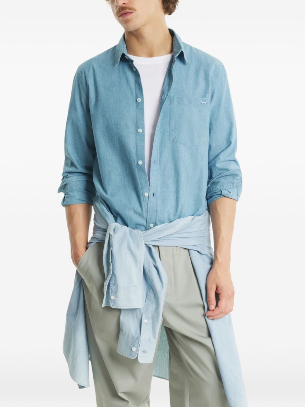 Maison Kitsuné Maison Kitsuné Maison KitsunÃ© Profile Fox cotton shirt