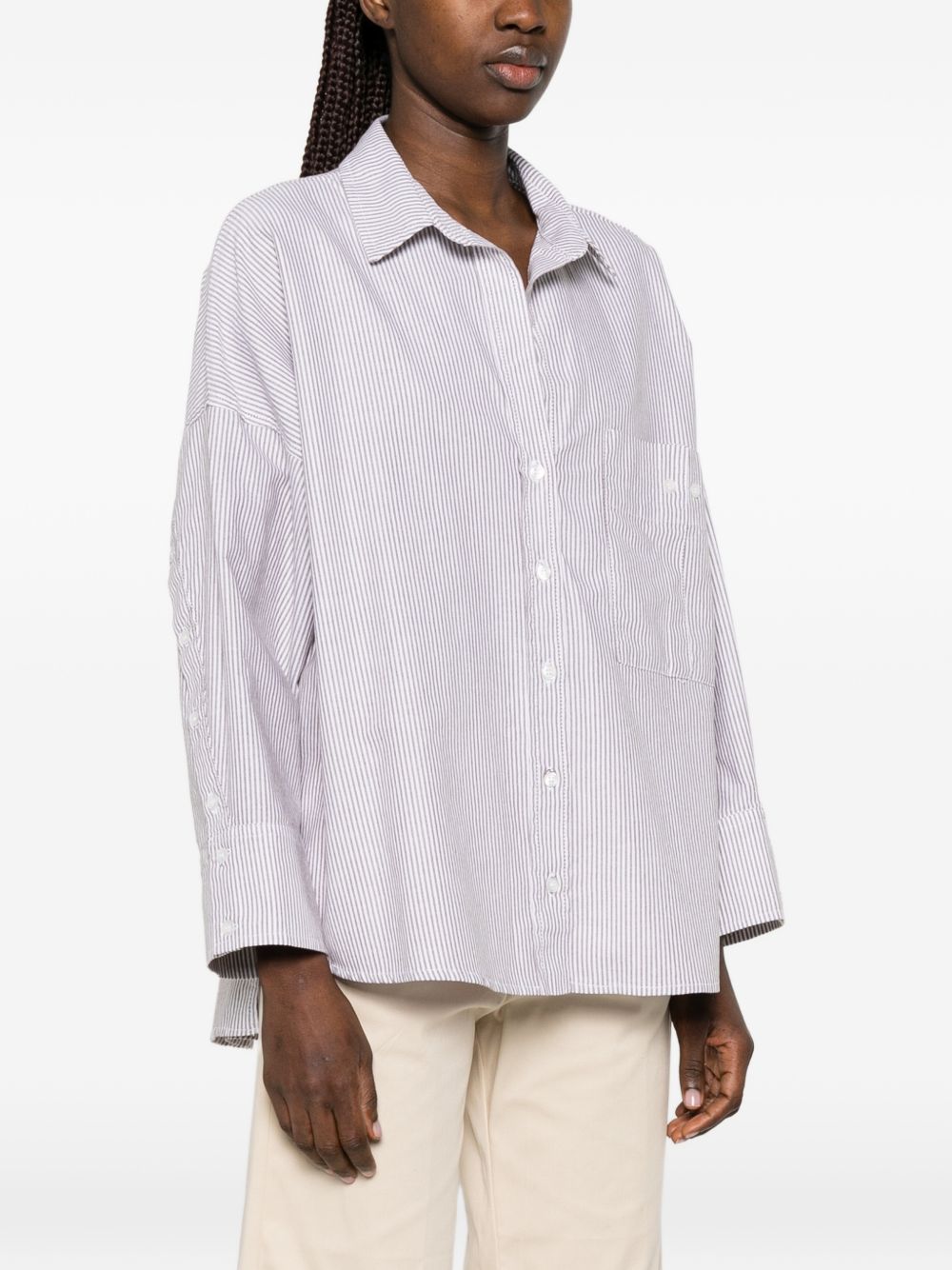 White Sand White Sand Striped cotton shirt