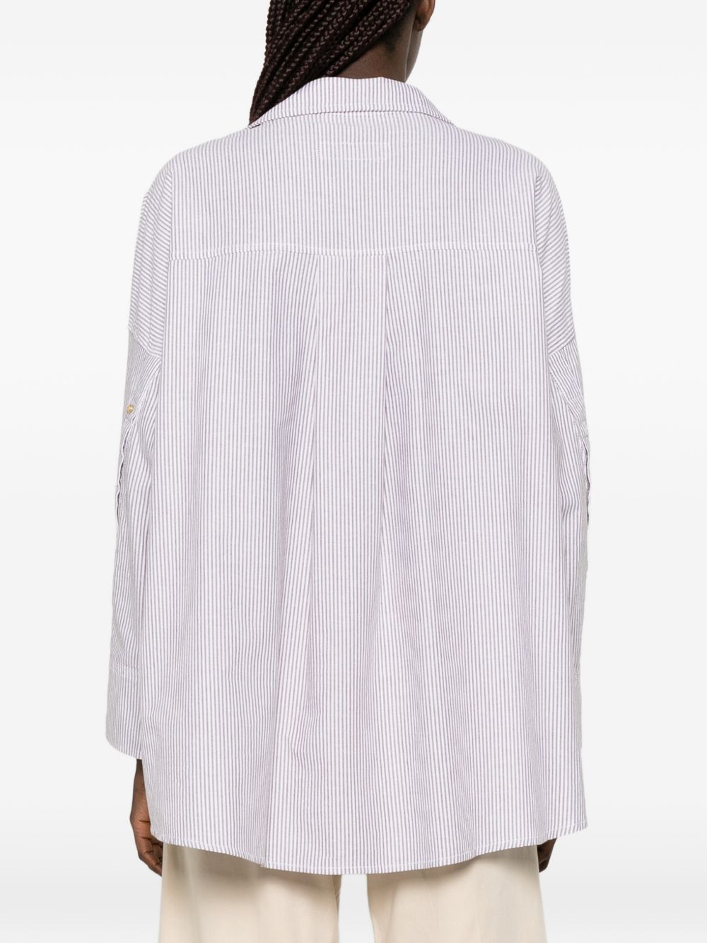 White Sand White Sand Striped cotton shirt