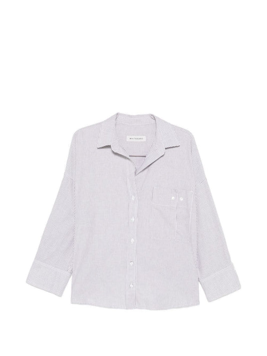White Sand White Sand Striped cotton shirt