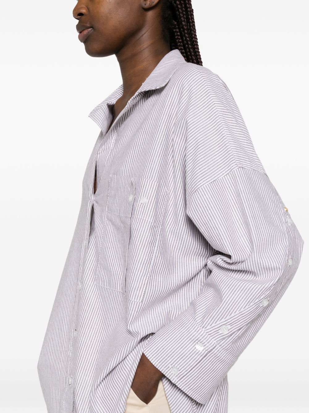 White Sand White Sand Striped cotton shirt