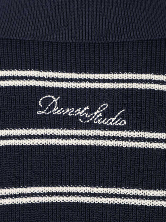 Dunst Cotton blend striped polo shirt