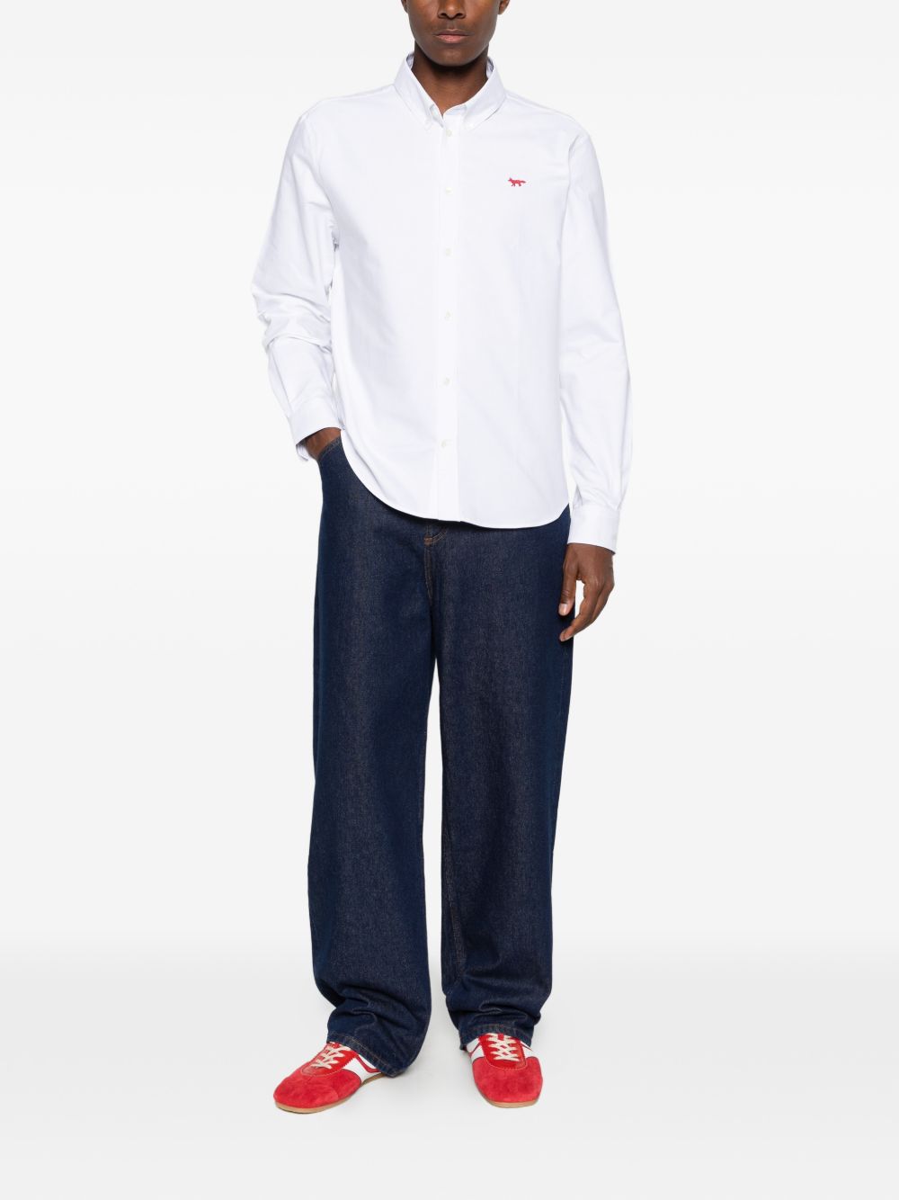 Maison Kitsuné Maison Kitsuné Maison KitsunÃ© Profile Fox cotton shirt