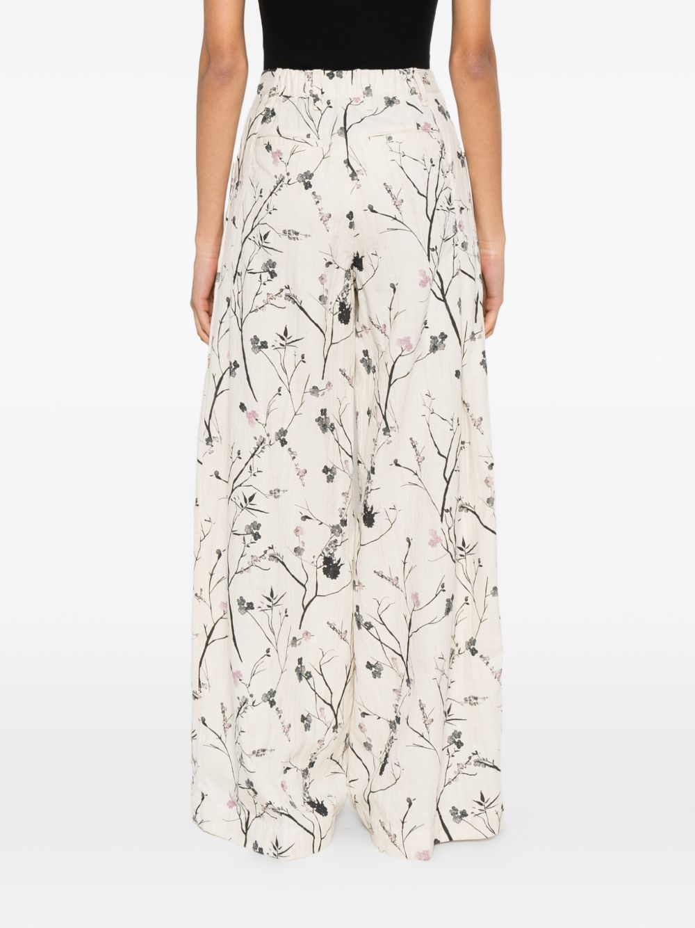 White Sand White Sand Printed wide-leg trousers