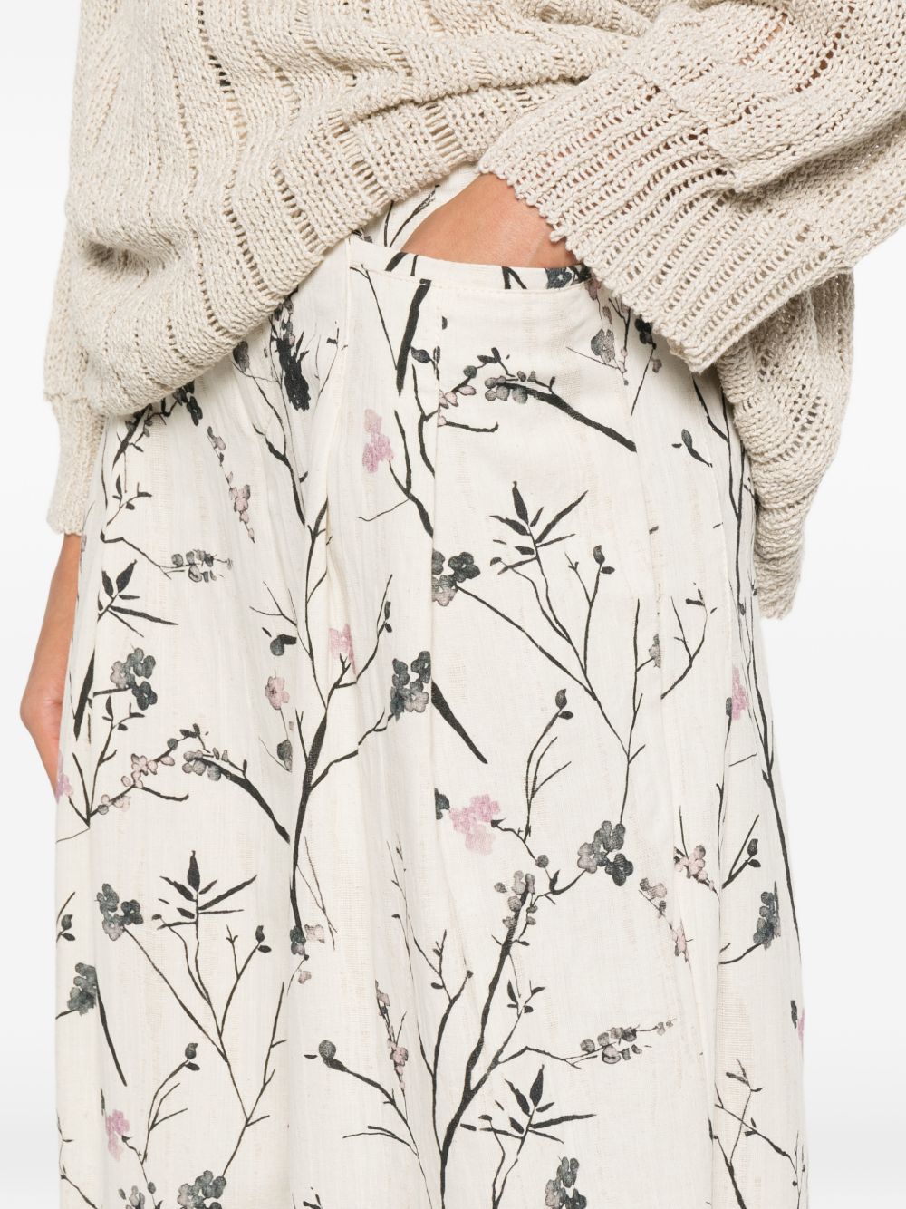 White Sand White Sand Printed wide-leg trousers