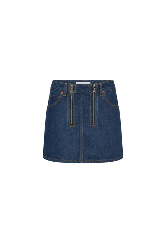 Marine Serre Denim mini skirt