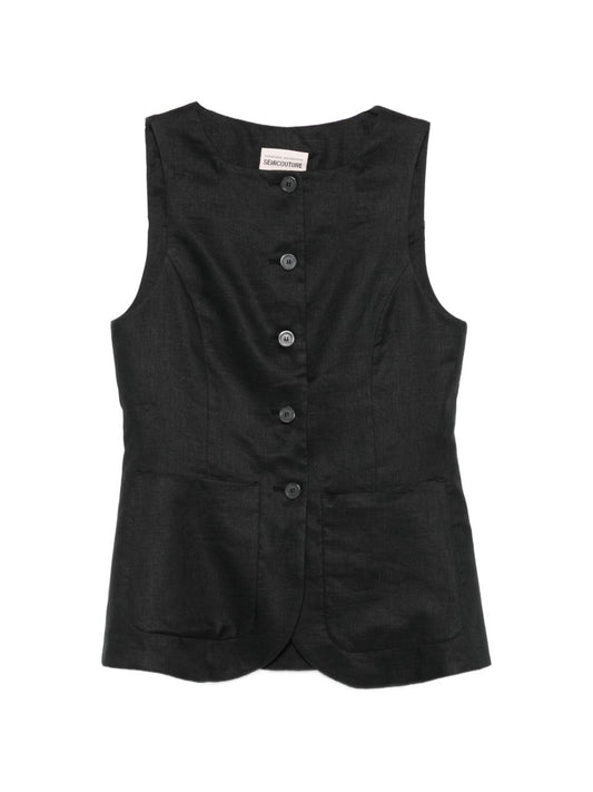 Semicouture Semicouture Glenna linen vest
