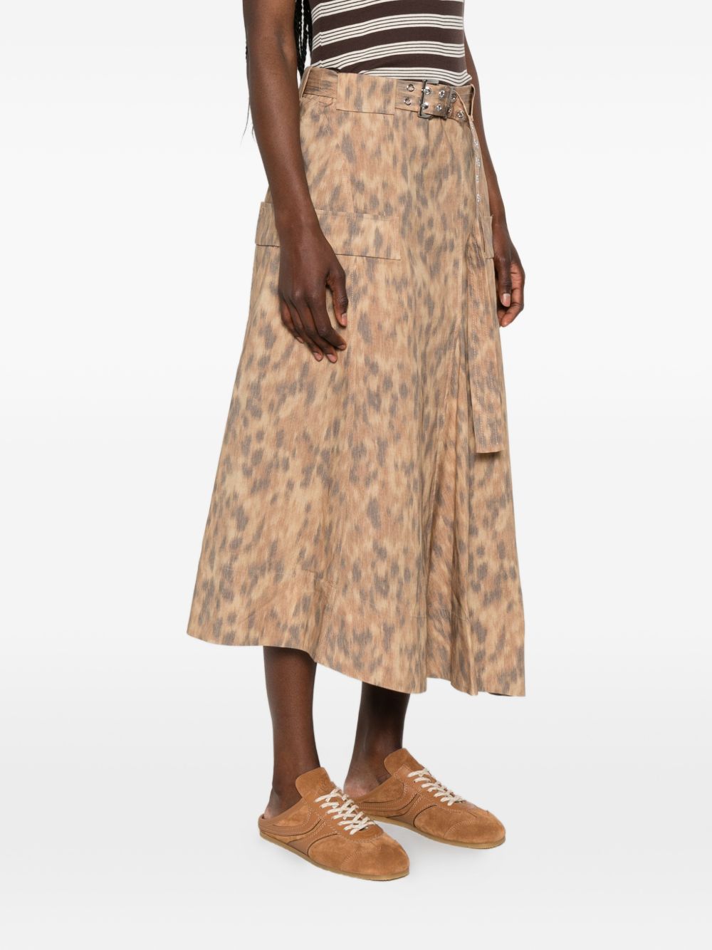 Ganni Ganni A-line silhouette Printed cotton skirt