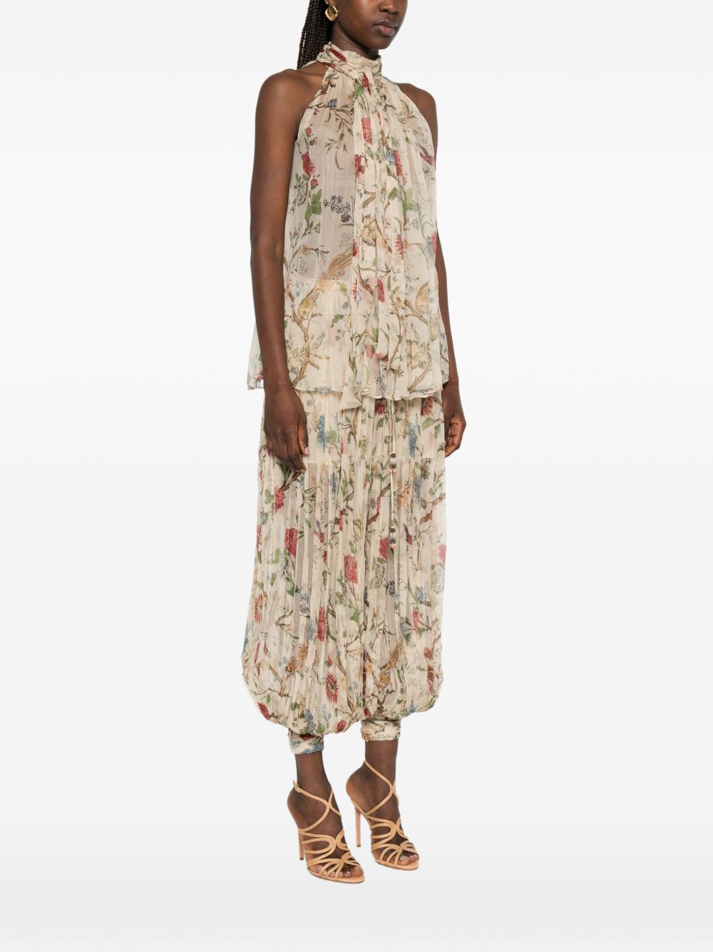 INTO THE EAST Into The East Printed Silk Top