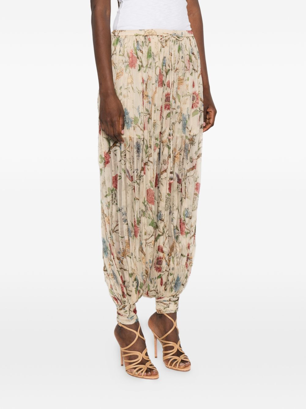 INTO THE EAST Into The East Printed Silk Trousers