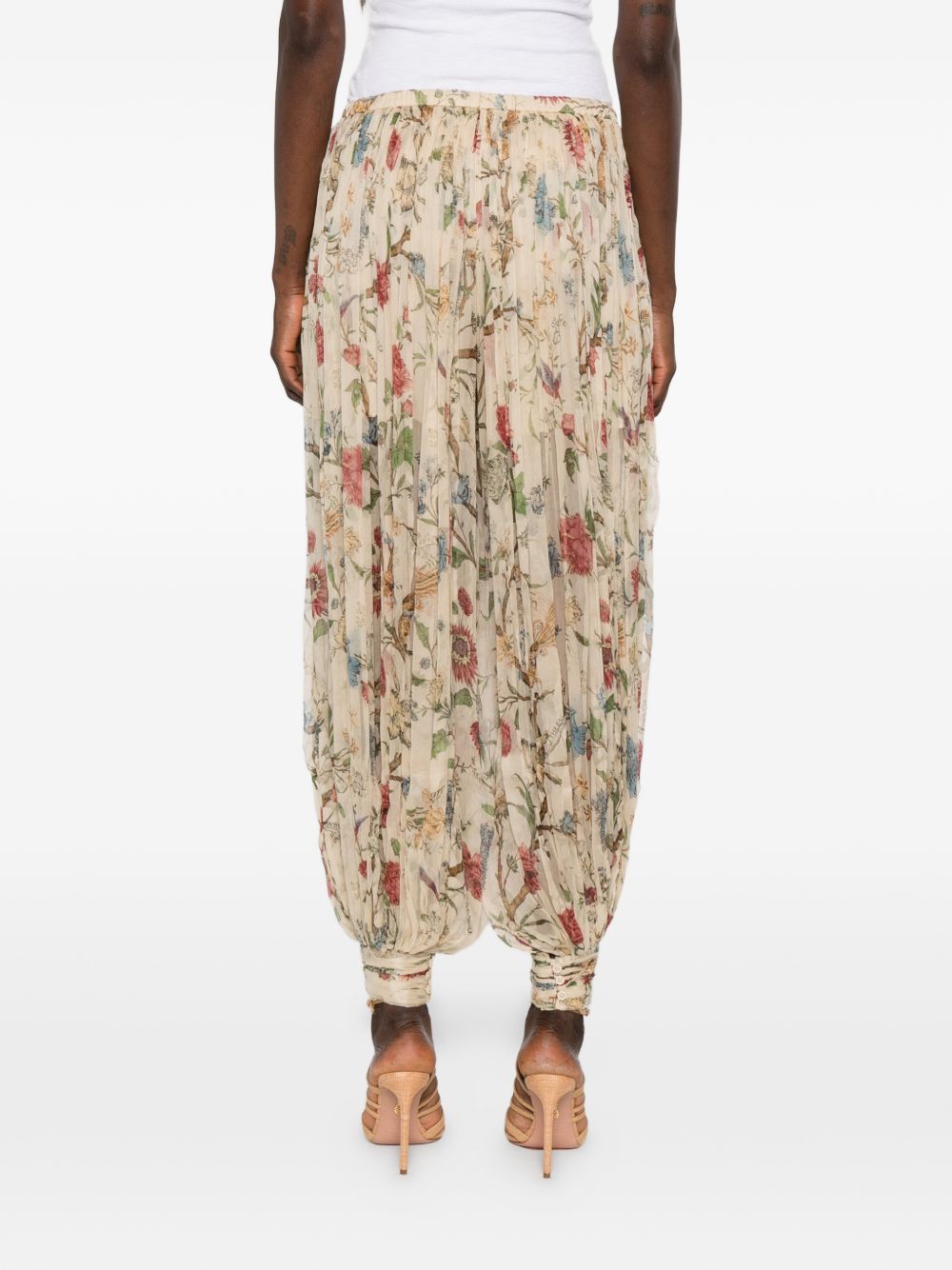 INTO THE EAST Into The East Printed Silk Trousers
