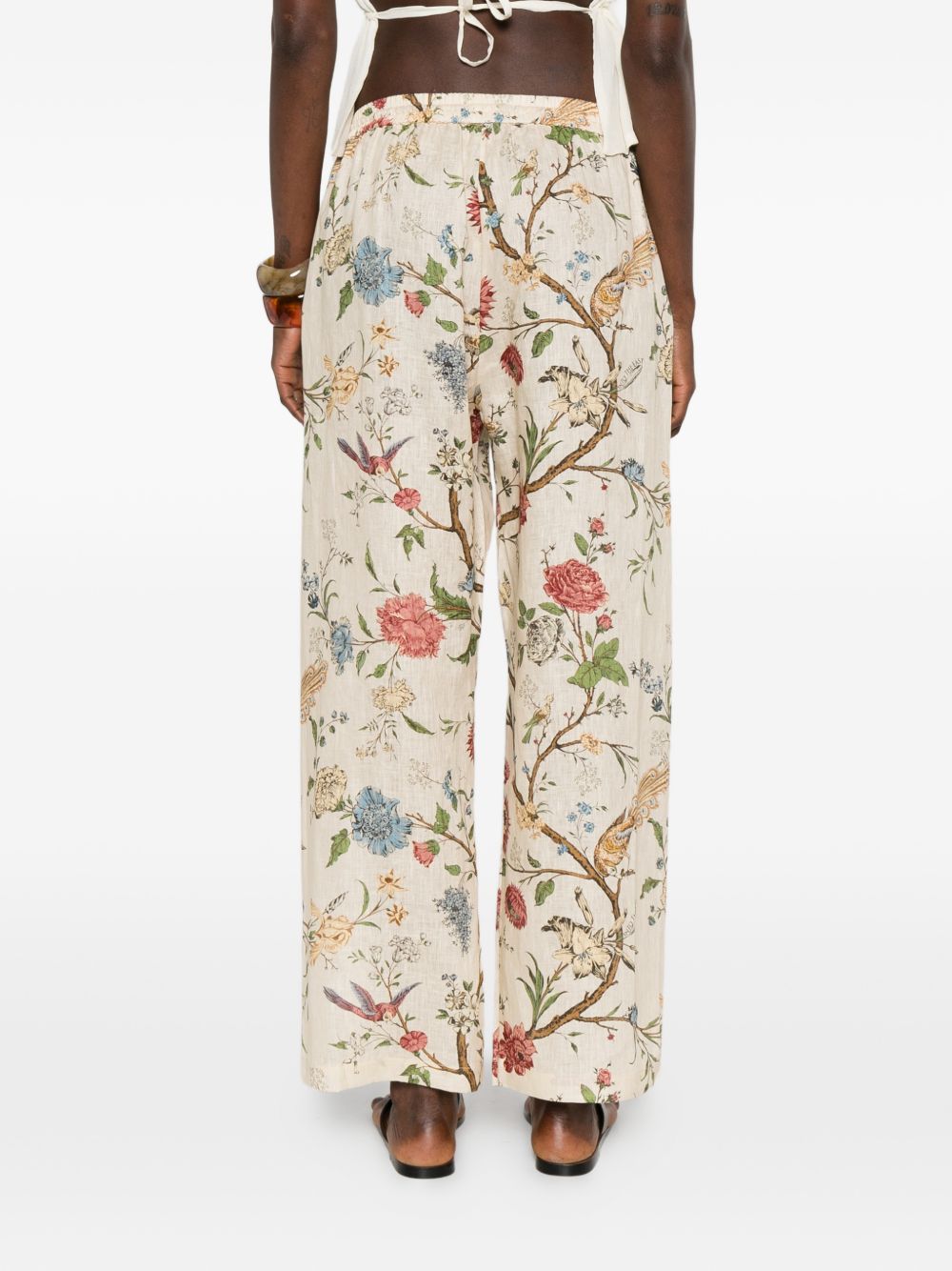 INTO THE EAST Into The East Printed Linen Trousers
