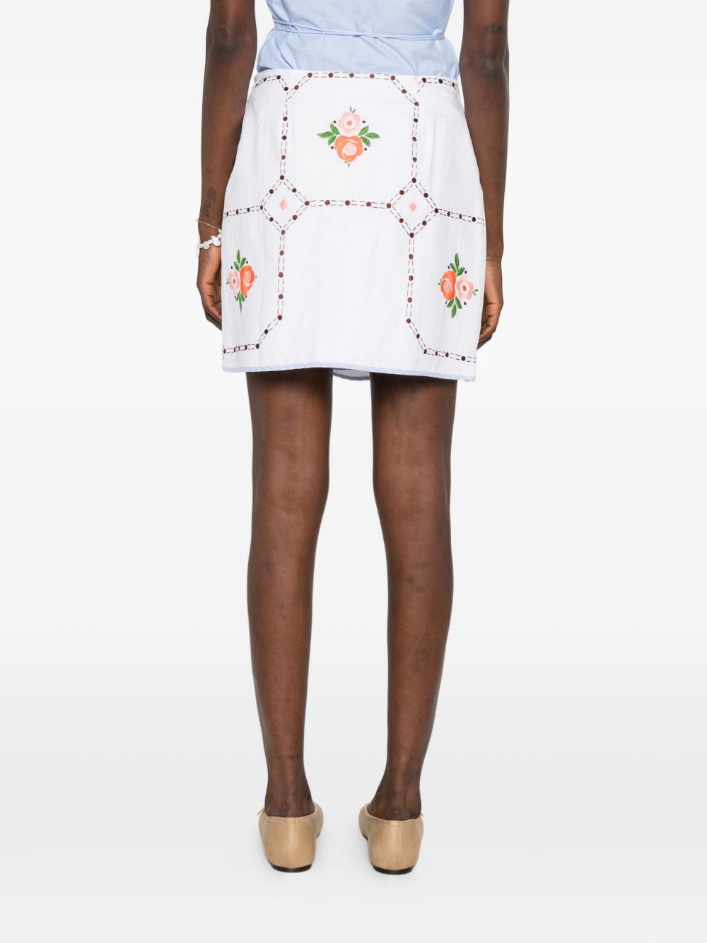RELAX RE-LUX Relax Re-Lux Embroidered Cotton Skirt