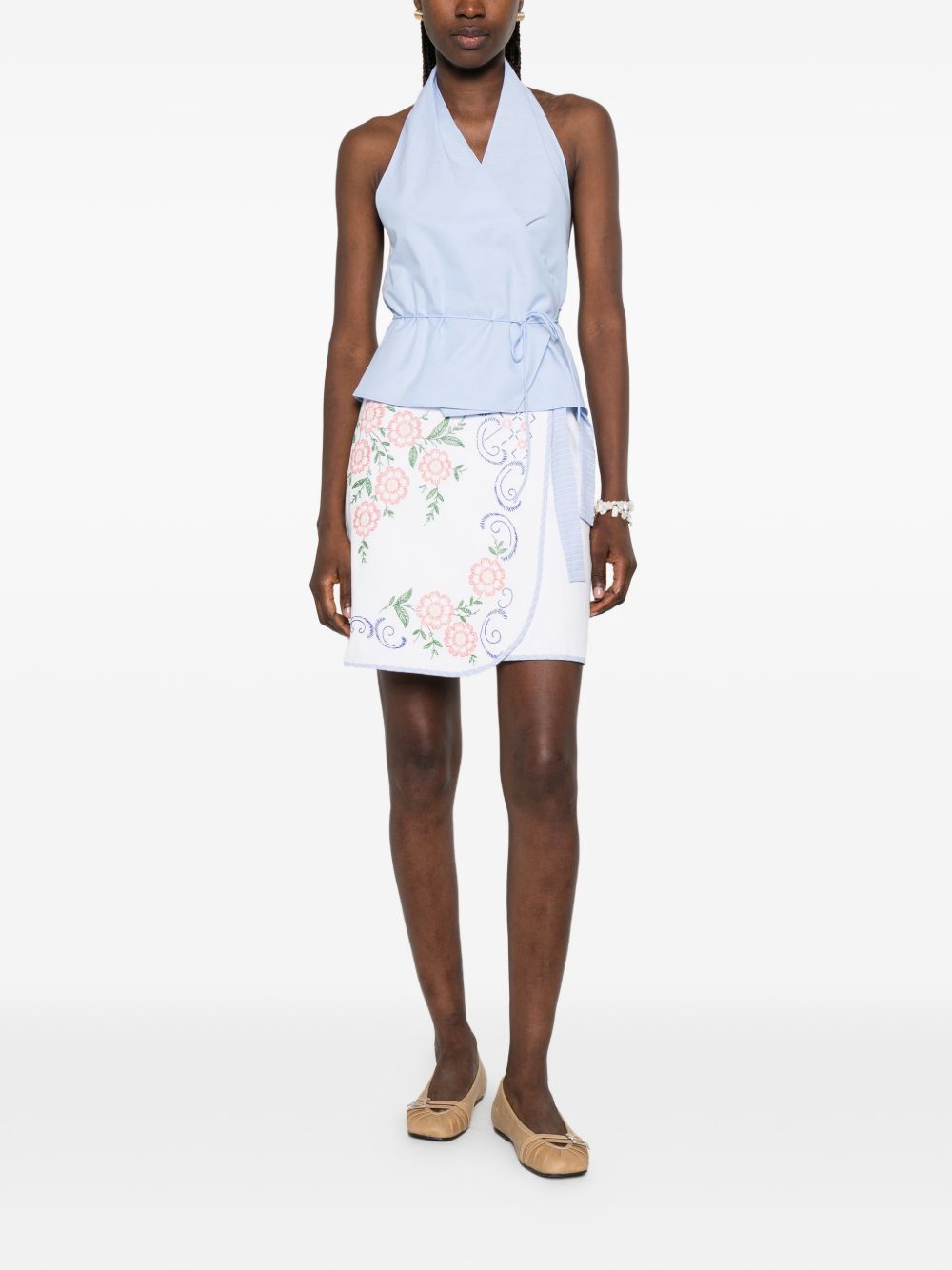 RELAX RE-LUX Relax Re-Lux Embroidered Cotton Skirt