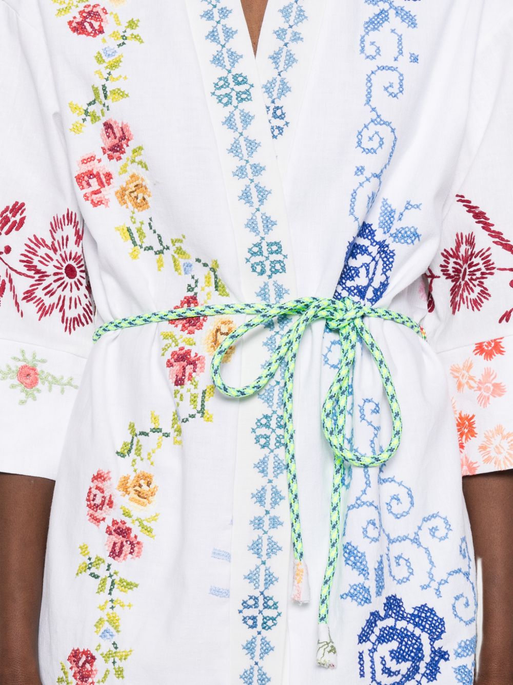 RELAX RE-LUX Relax Re-Lux Embroidered Cotton Kimono Jacket