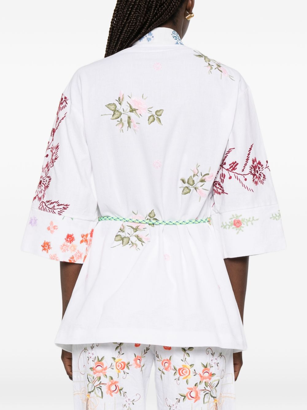 RELAX RE-LUX Relax Re-Lux Embroidered Cotton Kimono Jacket