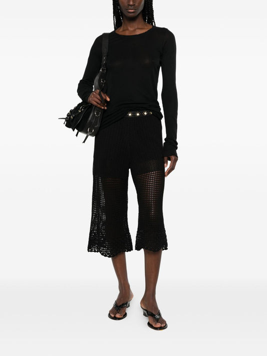 Iro Iro Crochet Knit Wide-Leg Trousers