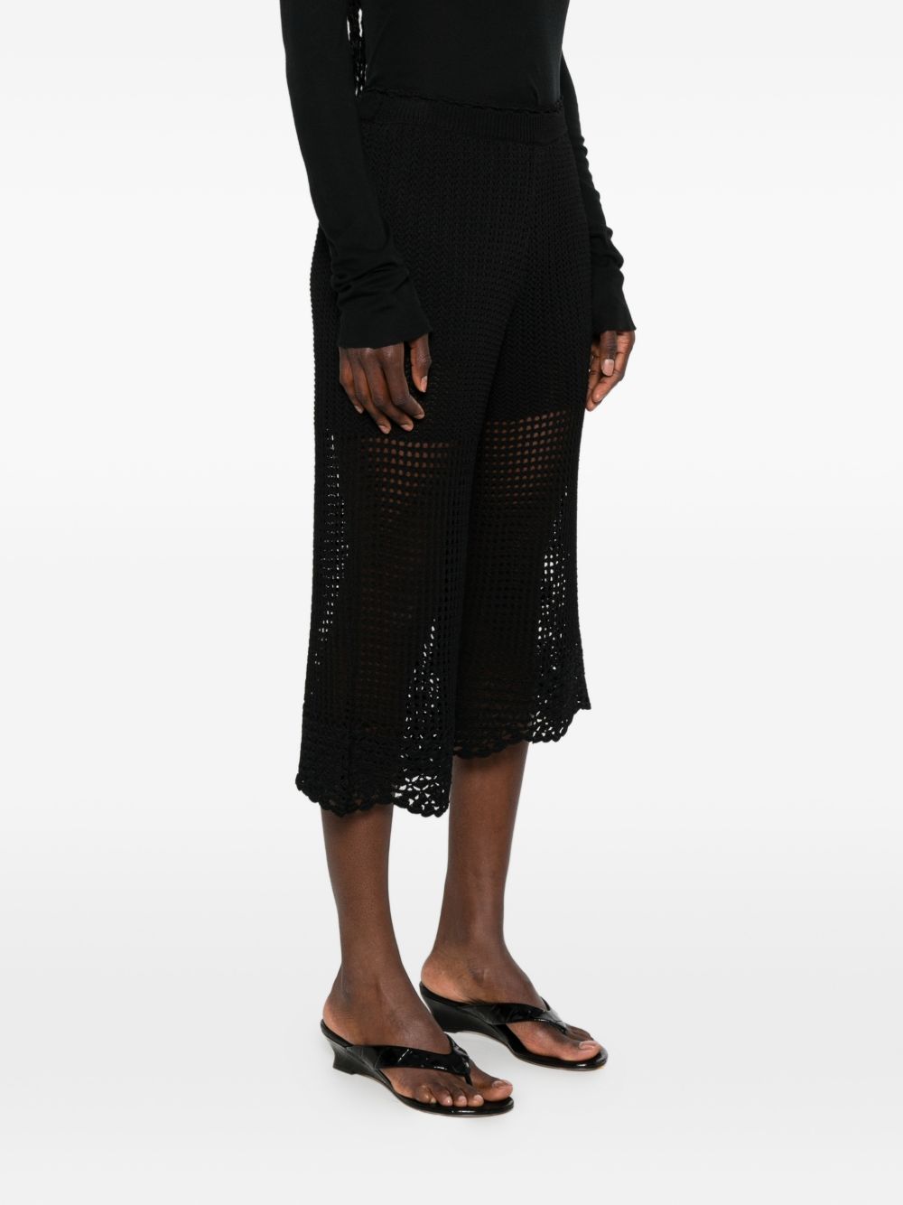 Iro Iro Crochet Knit Wide-Leg Trousers