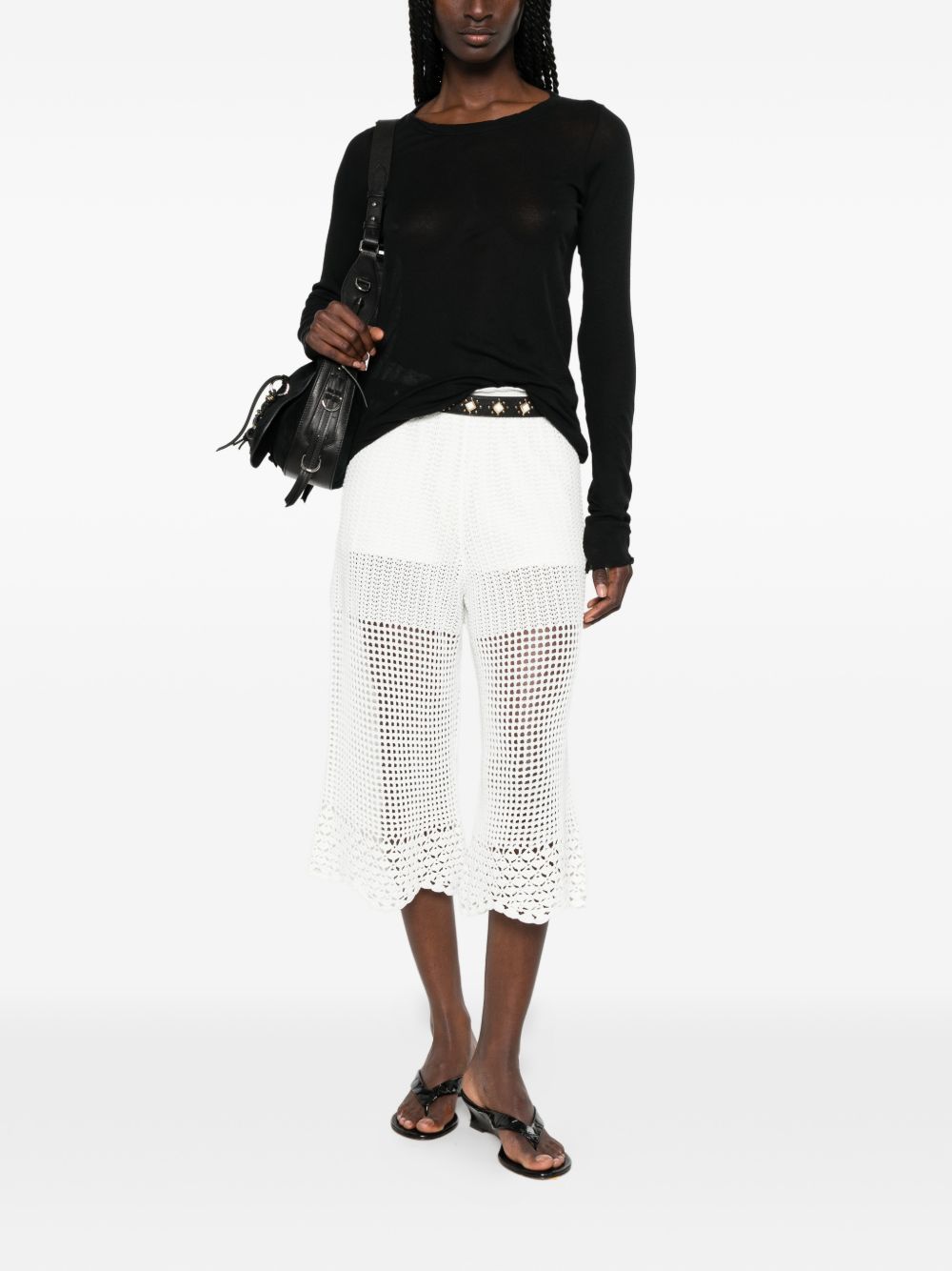 Iro Iro Crochet Knit Wide-Leg Trousers