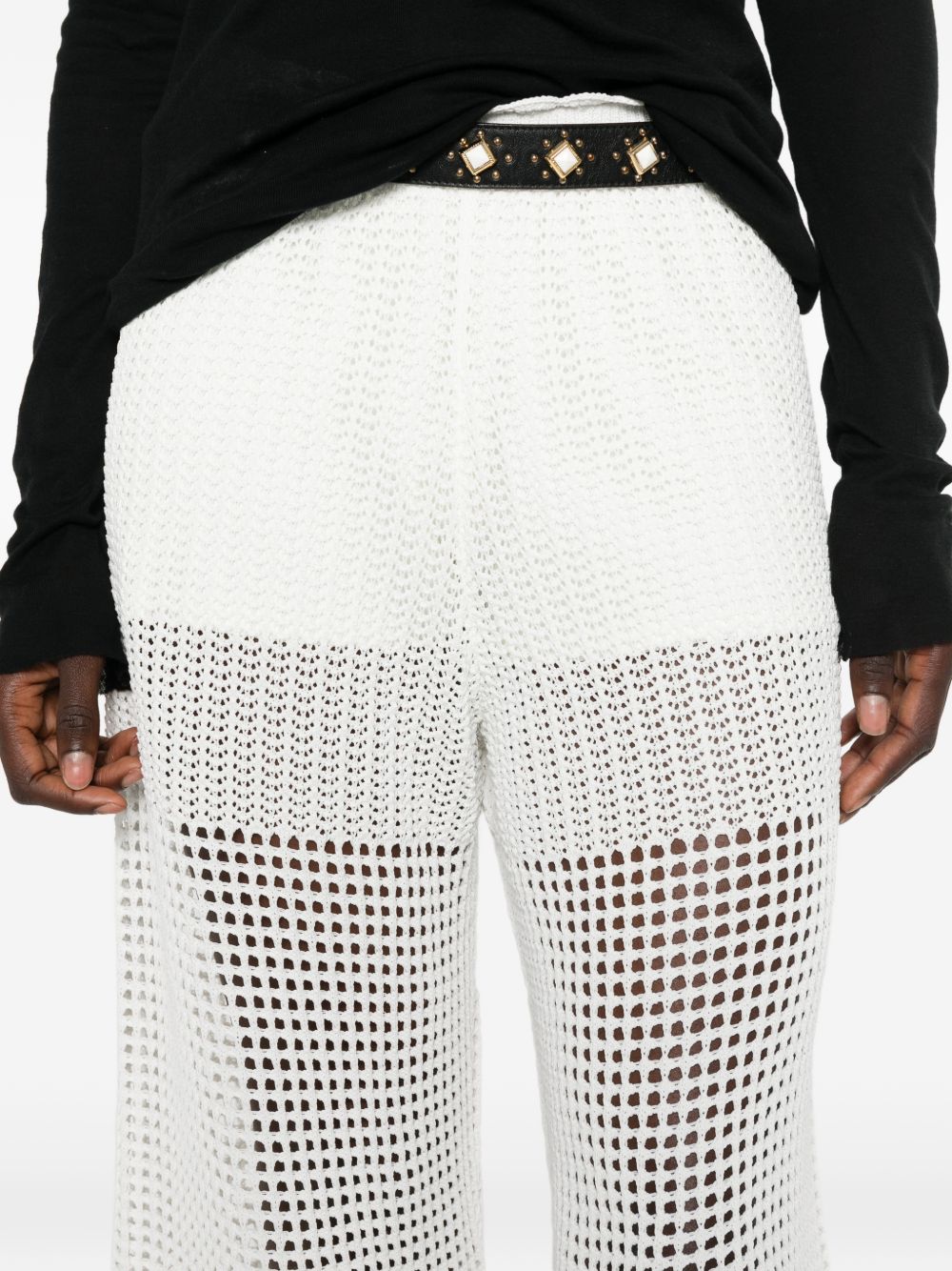 Iro Iro Crochet Knit Wide-Leg Trousers