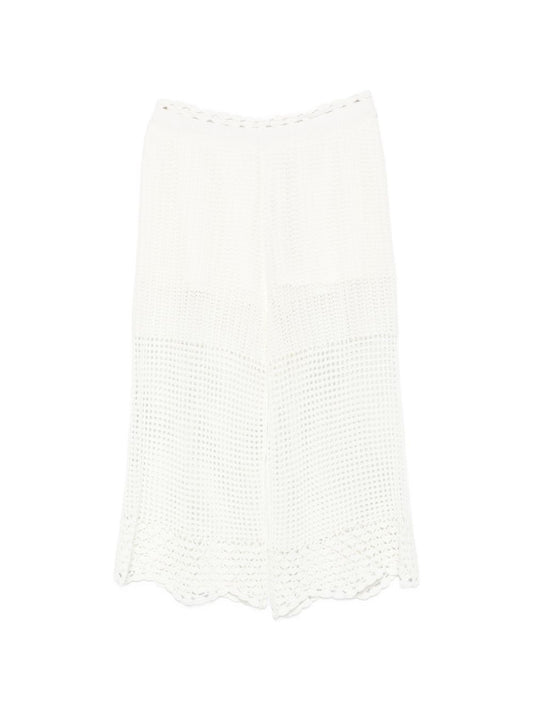 Iro Iro Crochet Knit Wide-Leg Trousers