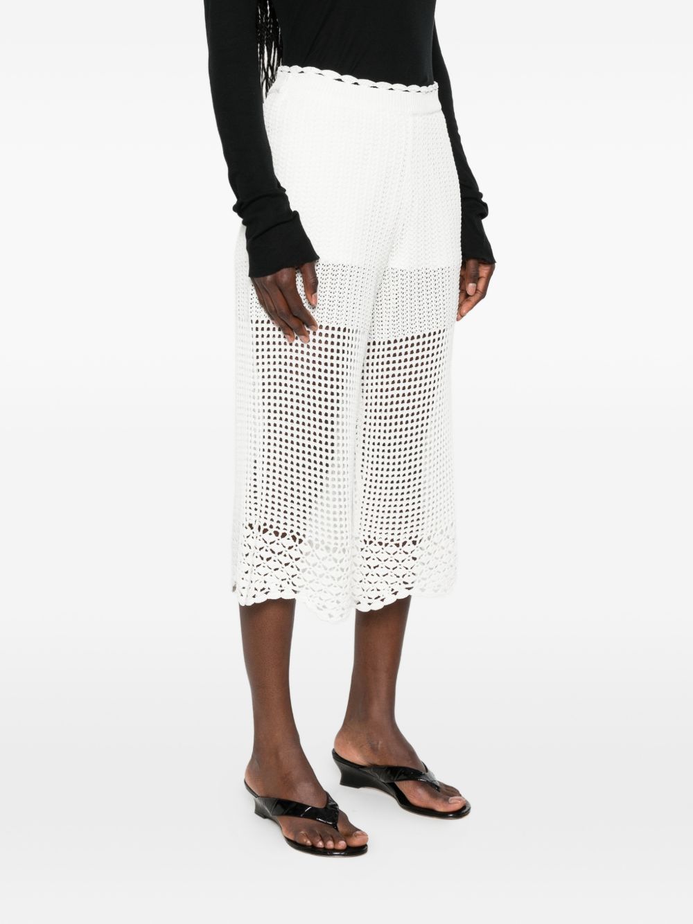 Iro Iro Crochet Knit Wide-Leg Trousers