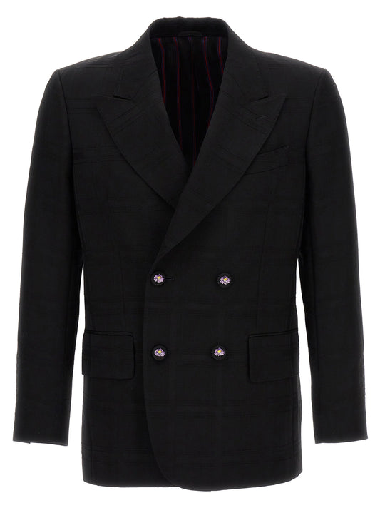 Etro Check Double-breasted Blazer
