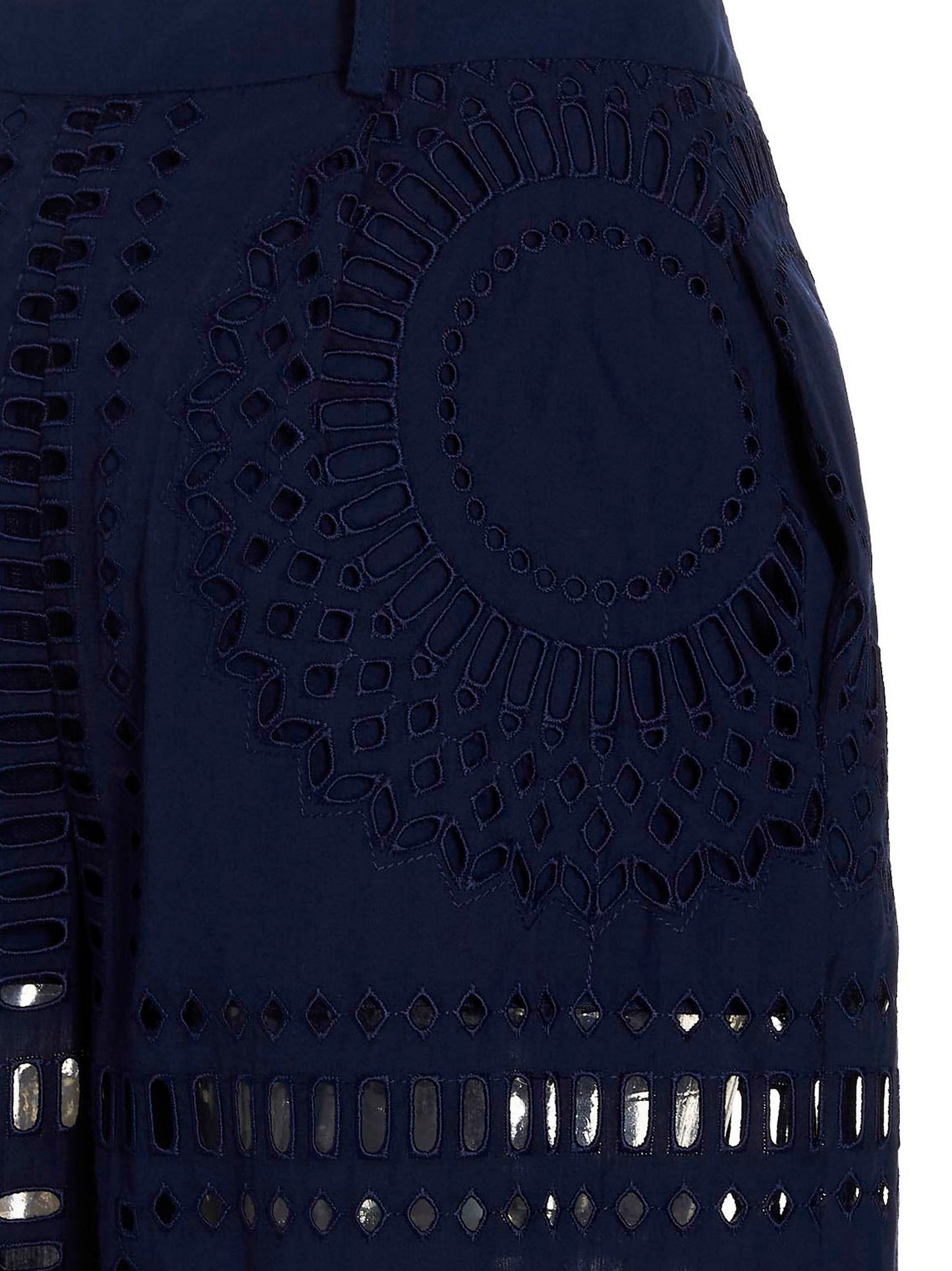 Alberta Ferretti Embroidered Cotton Pants