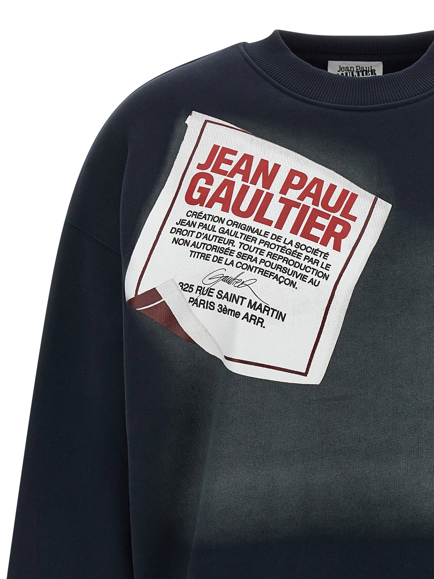 تيشيرت رياضي بياقة مستديرة "The Blue Gaultier Label" من "جان بول غوتييه"