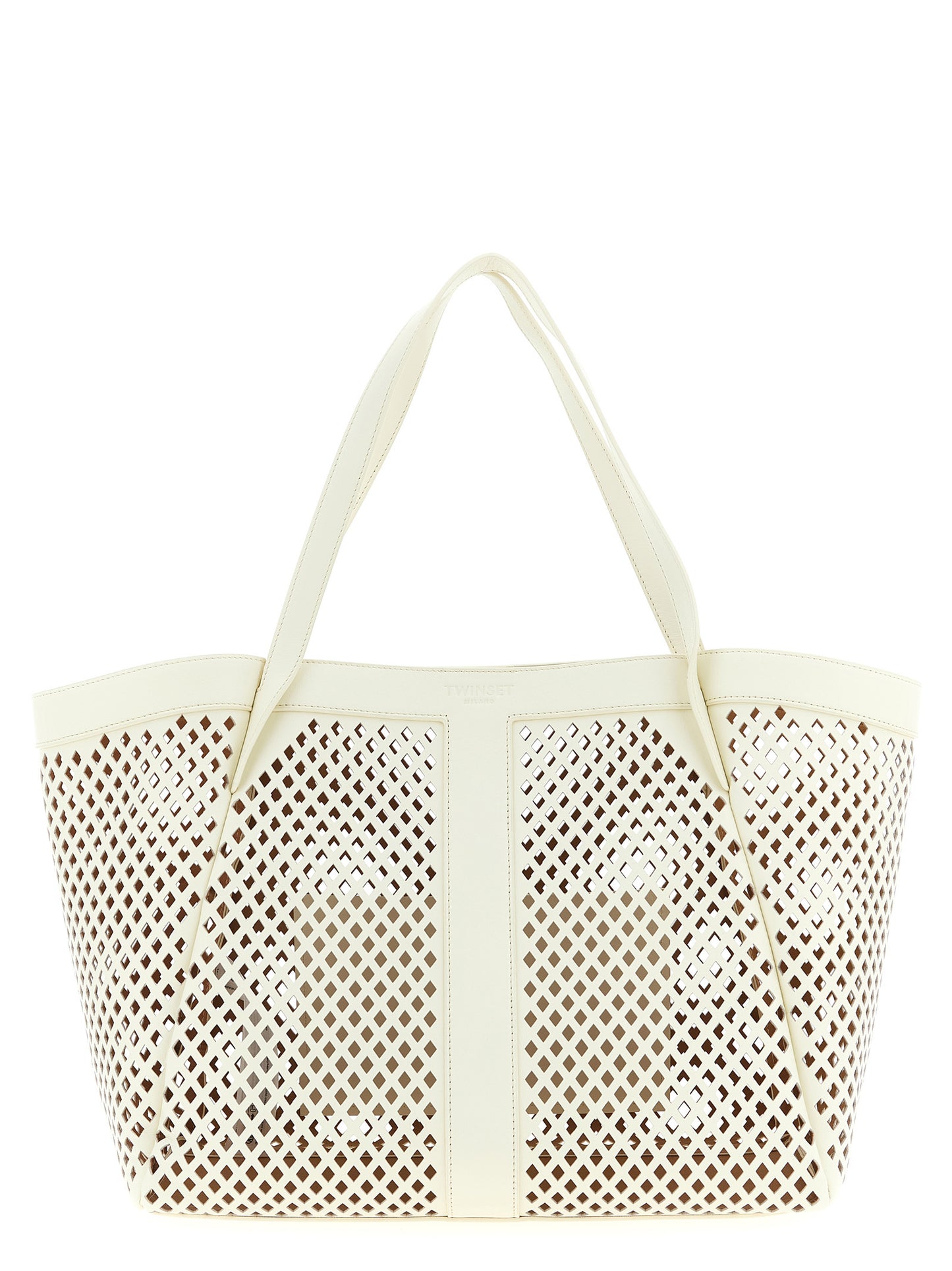 Twin Set Twin Set Openwork Leather Shopping Bag