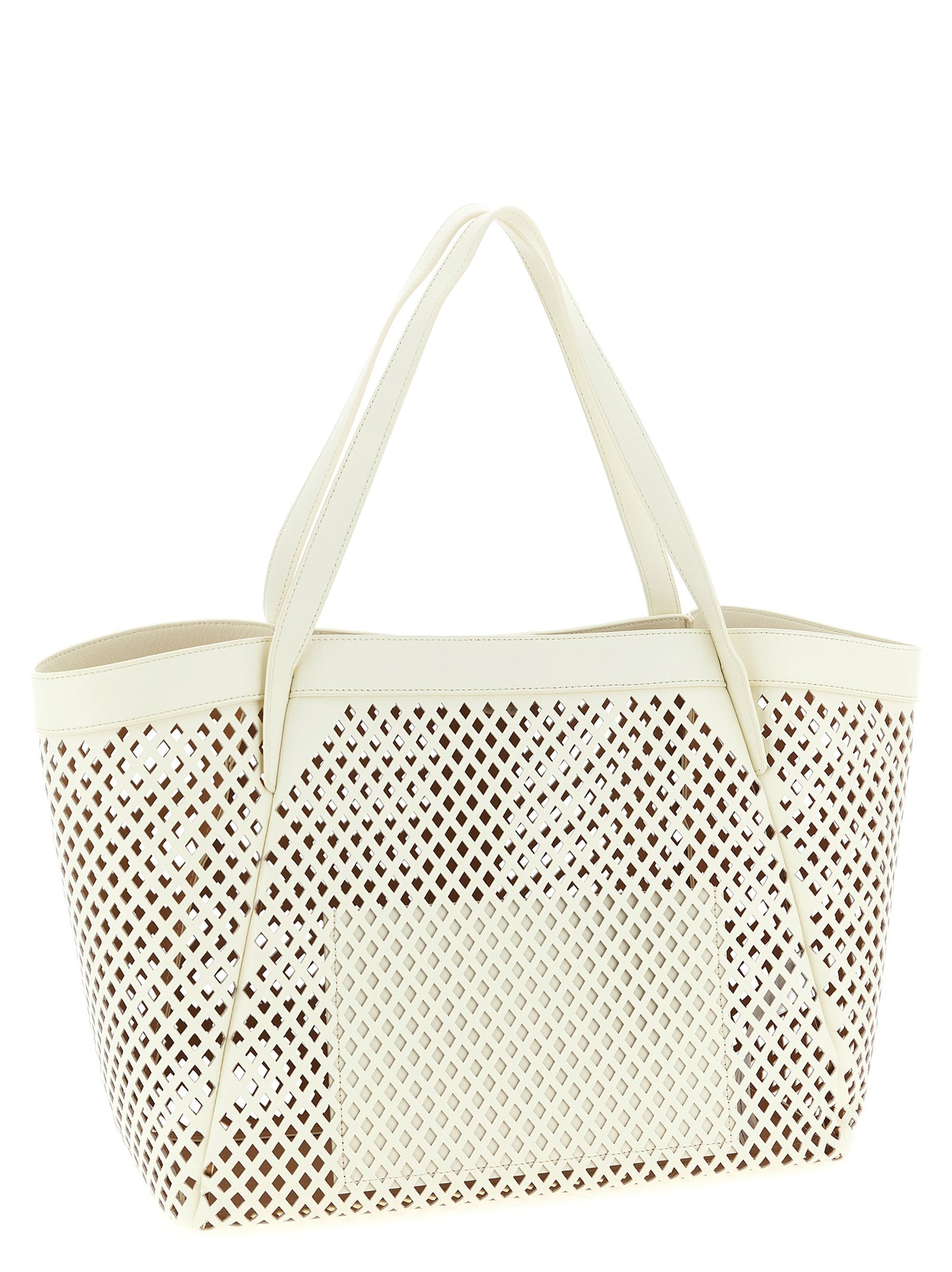 Twin Set Twin Set Openwork Leather Shopping Bag