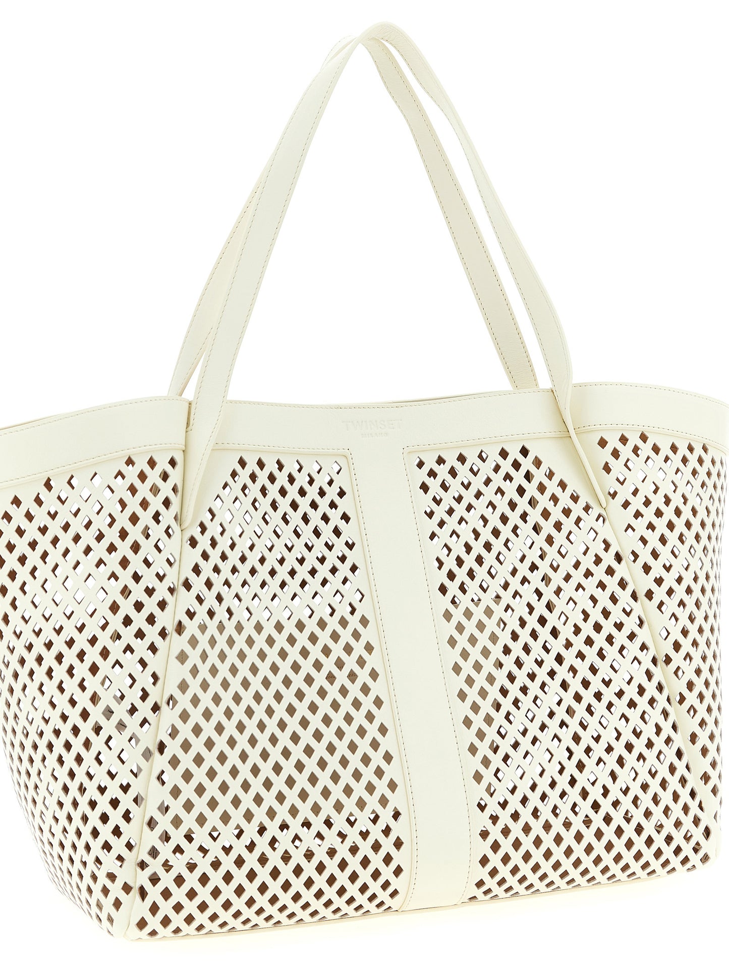 Twin Set Twin Set Openwork Leather Shopping Bag