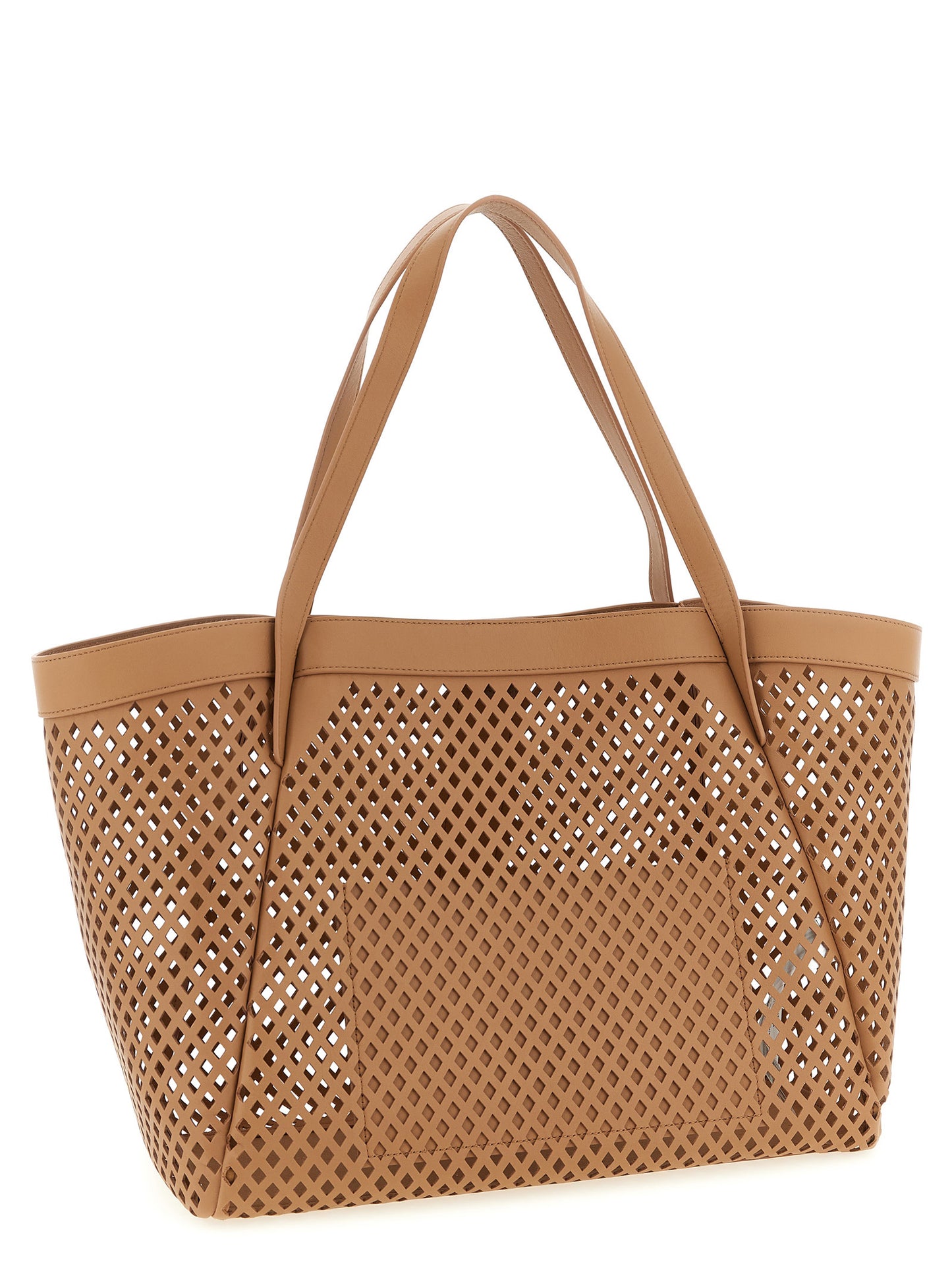 Twin Set Twin Set Openwork Leather Shopping Bag
